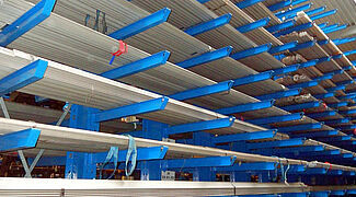 Rack-clad warehouse