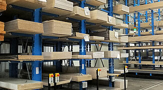 Mobile cantilever racking system