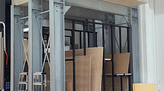 Vertical chipboard racking system